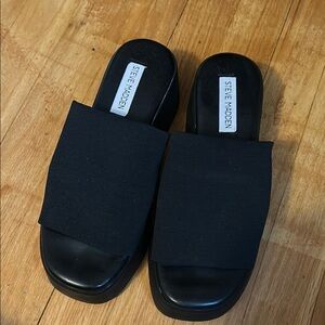 Steve Madden Black Slide Sandals